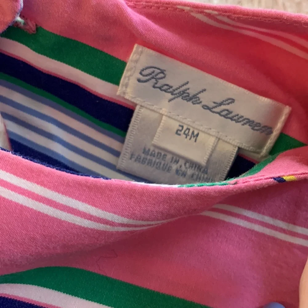 Ralph Lauren Pink Striped Dress 24M 💖EUC Gorgeous